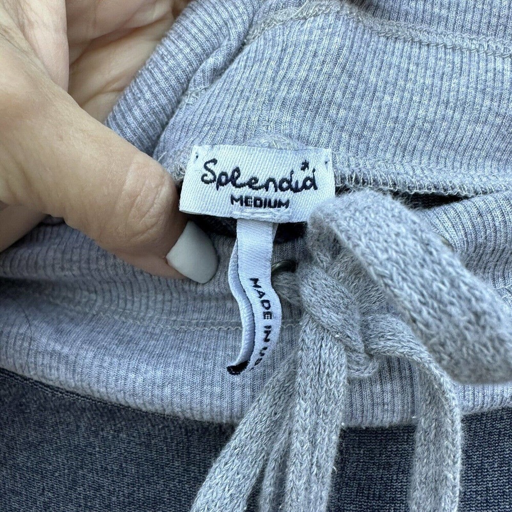 Splendid Blue/Grey terry cloth Soft Spun Roll Tab Drawstring Joggers Sz M - Picture 8 of 11